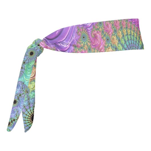 Groovy Boho Jewel Tone Rainbow Fractal タイヘッドバンド (回転270)