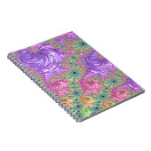 Groovy Boho Jewel Tone Rainbow Fractal ノートブック (右側)