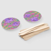 Groovy Boho Jewel Tone Rainbow Fractal ハンドファン (組立なし)