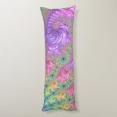 Groovy Boho Jewel Tone Rainbow Fractal ボディピロー (裏面 (縦))