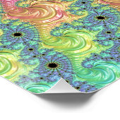 Groovy Boho Jewel Tone Rainbow Fractal ポスター (コーナー)