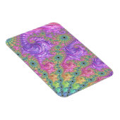 Groovy Boho Jewel Tone Rainbow Fractal マグネット (右側)