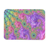 Groovy Boho Jewel Tone Rainbow Fractal マグネット (横)