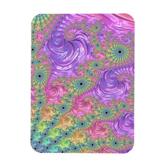 Groovy Boho Jewel Tone Rainbow Fractal マグネット (縦)