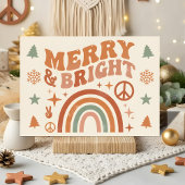Groovy Boho Merry & Bright Christmas シーズンカード