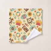 Groovy Boho Towel Retro Swirls for Your Spa バスタオルセット (ウォッシュタオル)