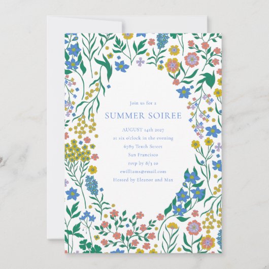 Groovy Boho Wildflower Whimsy Summer Soiree 招待状 (正面)