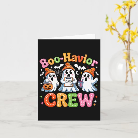 Groovy Boo-Behavior Crew Behavior Analyst Hallowee カード (黄色い花)