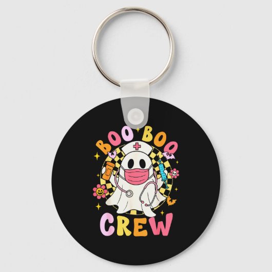 Groovy Boo Boo Crew Nurse Funny Ghost Women Hallow キーホルダー (正面)