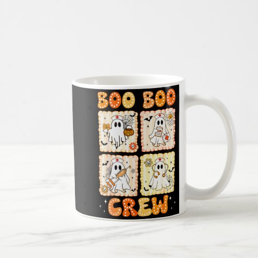 Groovy Boo Boo Crew Nurse Funny Ghost Women Hallow コーヒーマグカップ (右)
