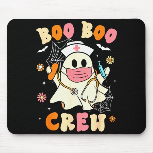 Groovy Boo Boo Crew Nurse Halloween Cute Ghost Wom マウスパッド (正面)