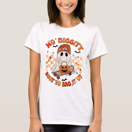 Groovy Boo No Diggity Bout To G It Up Halloween Bo Tシャツ (正面)