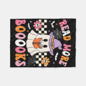 Groovy Booooks幽霊読もっと本おもしろい先生 フリースブランケット (正面(横))
