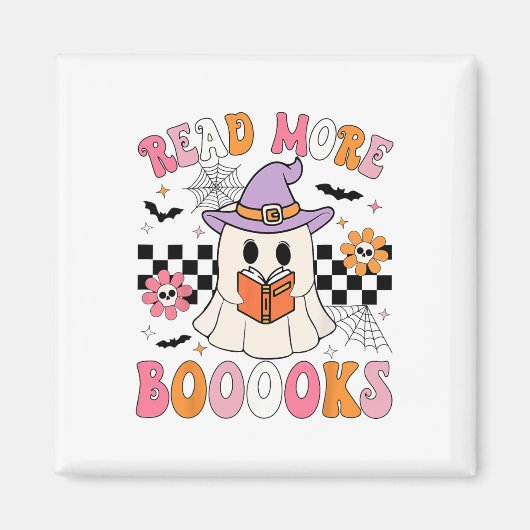 Groovy Booooks幽霊読もっと本おもしろい先生 マグネット (正面)