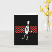 Groovy Bowling Pin Peace Retro Bowler Boys Kids Me カード (黄色い花)