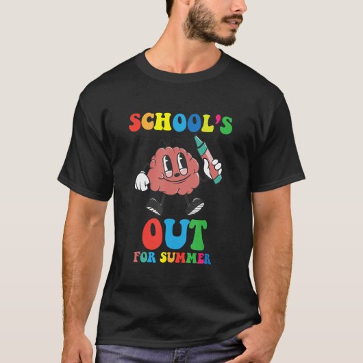 Groovy Brain Last Day of School s Out for Summer T Tシャツ (正面)