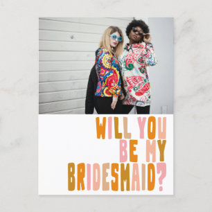 Groovy Bridesmaidのカラフル写真の提案 ポストカード
