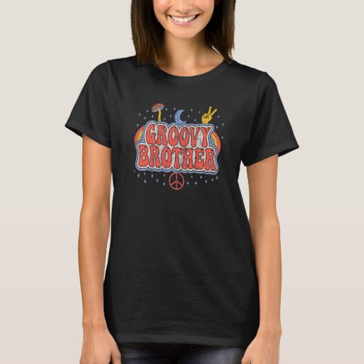 Groovy Brother 70s美学1970のレトロブラザー Tシャツ (正面)