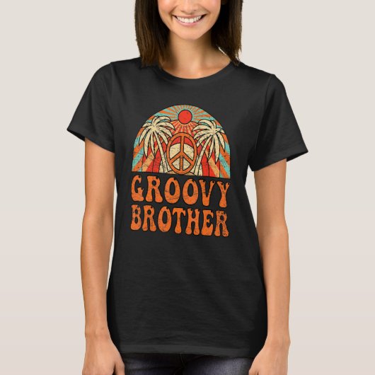 Groovy Brother 70s美学1970のレトロブラザー Tシャツ (正面)