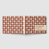 Groovy Brownレトロ70sジオメトリック結婚ス ゲストブック (全面)