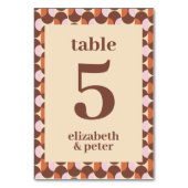 Groovy Brownレトロ70sジオメトリック結婚ス テーブルナンバー (裏面)