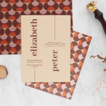 Groovy Brownレトロ70sジオメトリック結婚ス