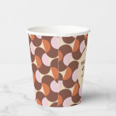 Groovy Brownレトロ70sジオメトリック結婚ス 紙コップ (右)