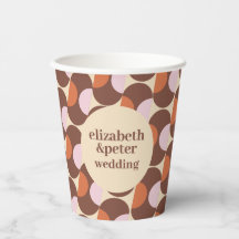 Groovy Brownレトロ70sジオメトリック結婚ス