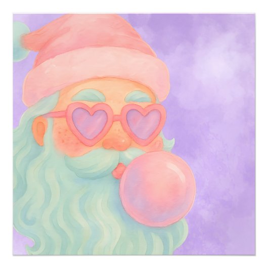Groovy Bubblegum Santa Wall Art フォトプリント (正面)