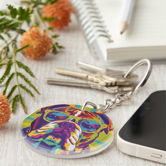 Groovy Bull Dog Keychain キーホルダー (正面右)