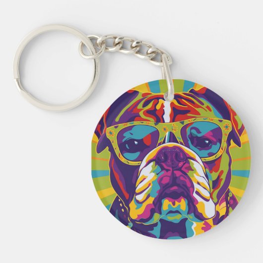 Groovy Bull Dog Keychain キーホルダー (正面)