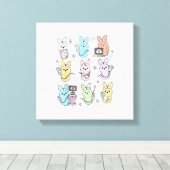 Groovy Bunnies Candy Ultrasound Tech Easter Sonogr キャンバスプリント (インサイチュ (ウッドフロア))