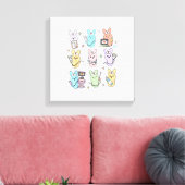 Groovy Bunnies Candy Ultrasound Tech Easter Sonogr キャンバスプリント (インサイチュ (リビング))