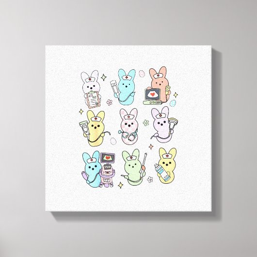 Groovy Bunnies Candy Ultrasound Tech Easter Sonogr キャンバスプリント (正面)