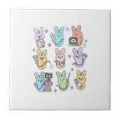 Groovy Bunnies Candy Ultrasound Tech Easter Sonogr タイル (正面)