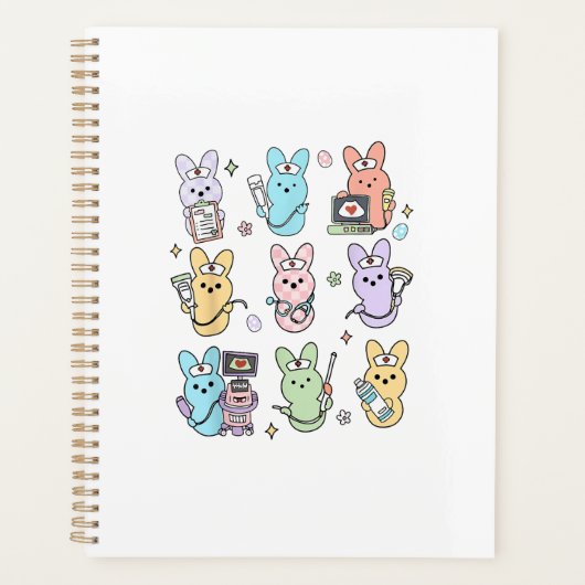 Groovy Bunnies Candy Ultrasound Tech Easter Sonogr プランナー手帳 (正面)