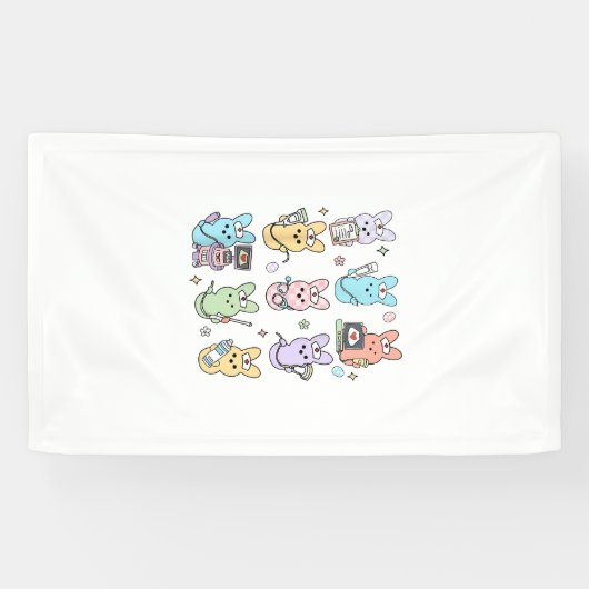 Groovy Bunnies Candy Ultrasound Tech Easter Sonogr 横断幕 (横)