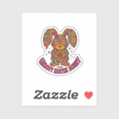 Groovy Bunny Hippie Retro Easter Psychedelic  シール (シート)
