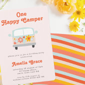 Groovy Camper Van Girls 1st Birthday 招待状