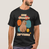 Groovy Capybara In Glasses 70th Style Capy Pet Rod Tシャツ (正面)