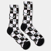 Groovy Car Racing Retro Race Pattern ソックス (右)