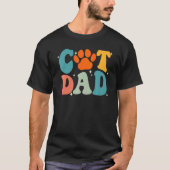 Groovy Cat Dad Daddy  Father s Day Cat Paw Kitten Tシャツ (正面)