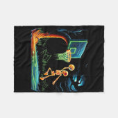 Groovy Chainsaw For Halloween Graphic Tee  フリースブランケット (正面(横))