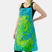 Groovy ChartreuseとAquamarine液体スワール エプロン (インサイチュ)