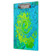 Groovy ChartreuseとAquamarine液体スワール クリップボード (左)