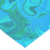 Groovy ChartreuseとAquamarine液体スワール テーブルクロス (アングル)