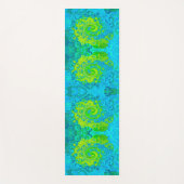 Groovy ChartreuseとAquamarine液体スワール ヨガマット (正面)