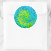 Groovy ChartreuseとAquamarine液体スワール ラウンドシール (バッグ)