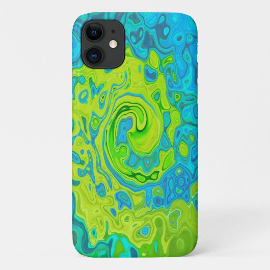 Groovy ChartreuseとAquamarine液体スワール Case-Mate iPhoneケース (裏面)