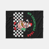 Groovy Checkered Oh Christmas Tree Cakes For Cake  フリースブランケット (正面(横))